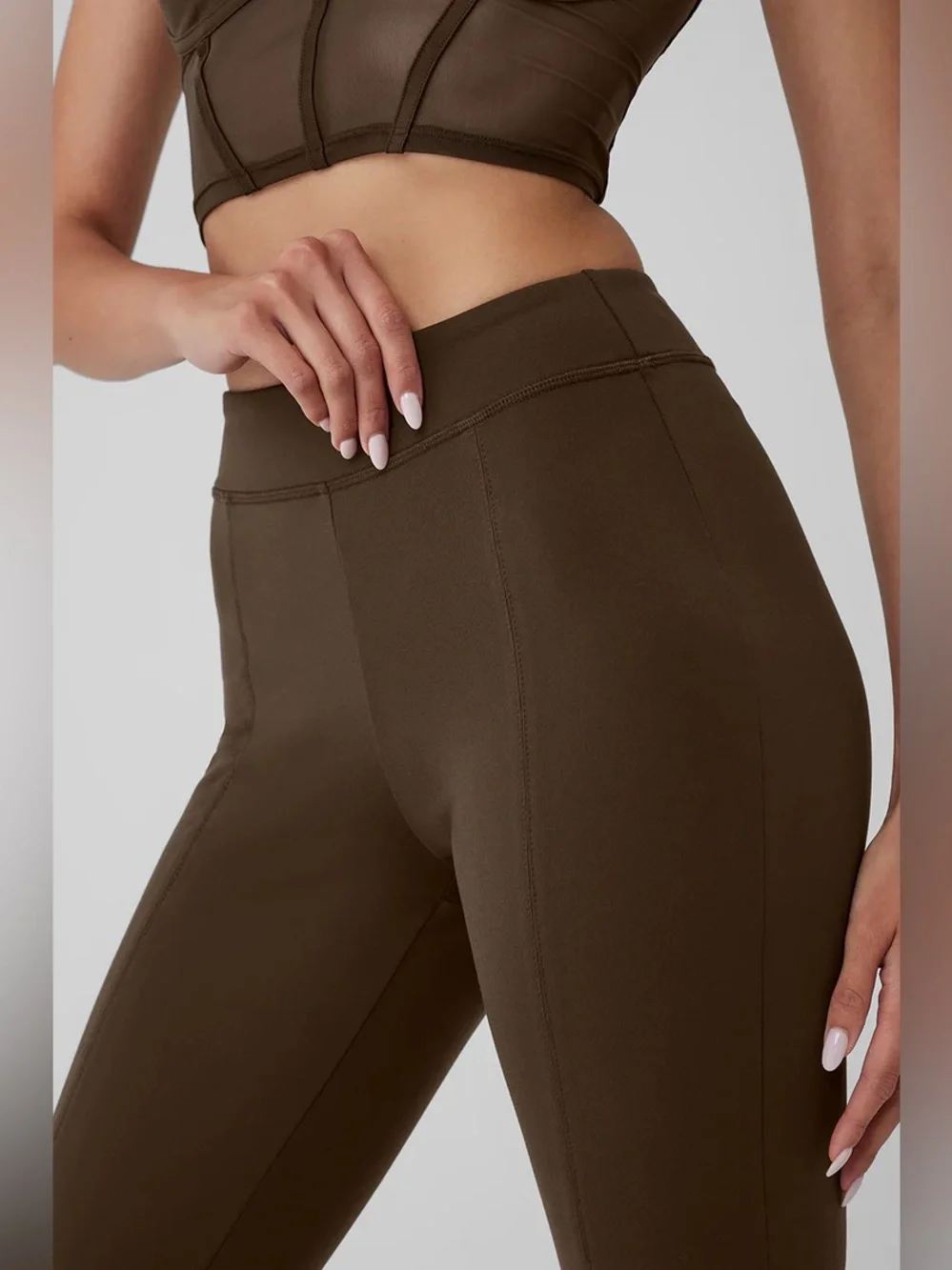 ALO Yoga Brown Split-Hem Boot Flare Pants